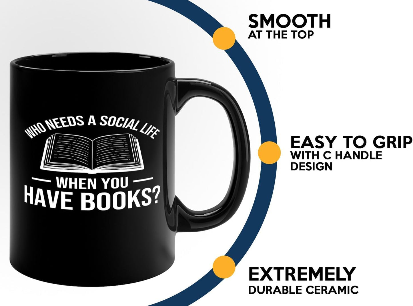 Book Lover Coffee Mug 11oz Black -Who needs a - Bookworm Literature Library Book Lover Reader Booked Editor Intellectual Studious
