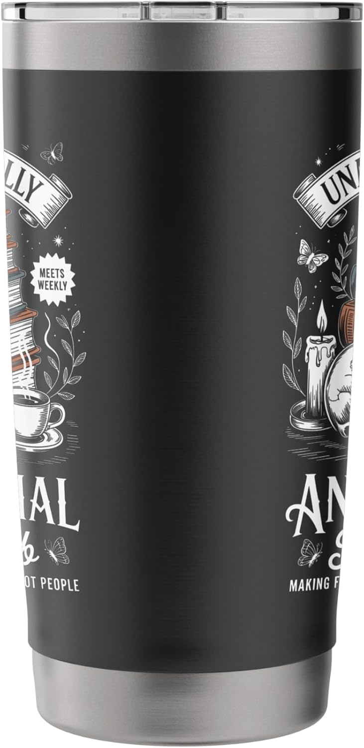 Anti-Social Book Club Reader Books & Coffee Dark Academia Stainless Steel Insulated Tumbler