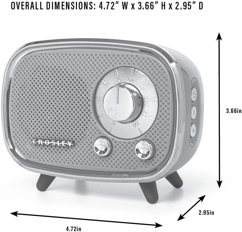 Crosley CR3039A-TN Rondo Retro Portable Rechargeable Bluetooth Speaker, Tourmaline