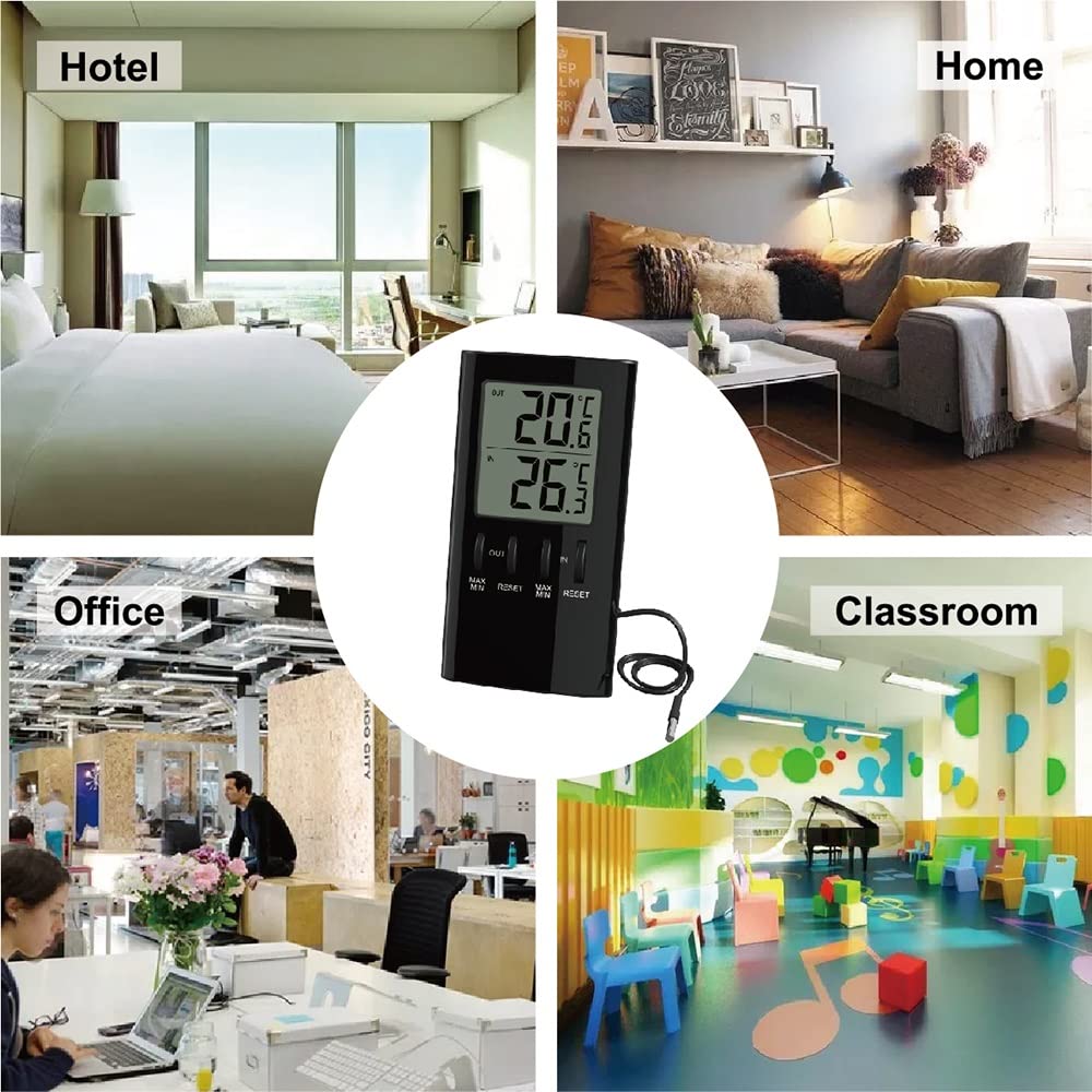 Digital Indoor Outdoor Street Thermometer in/Out Room Temperature Meter Instrument LCD Display for Home Office