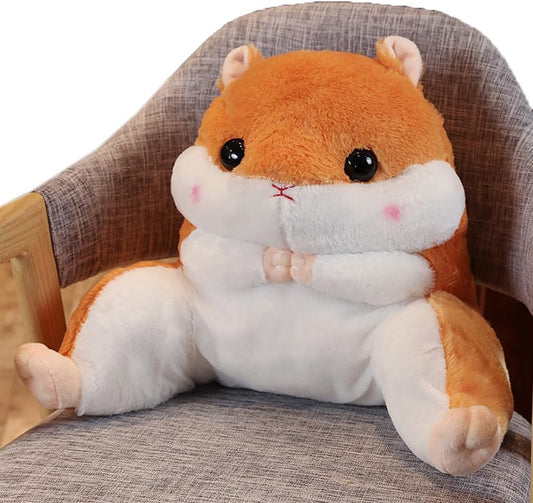 Tingting's Dream Cute Hamster Lumbar Support Pillow Office Chair Waist Cushion Sofa Reading Back Pillow Soft Bed Rest Reading Pillow (53×45×25CM/20.87"×17.7"×9.84", Light Brown)