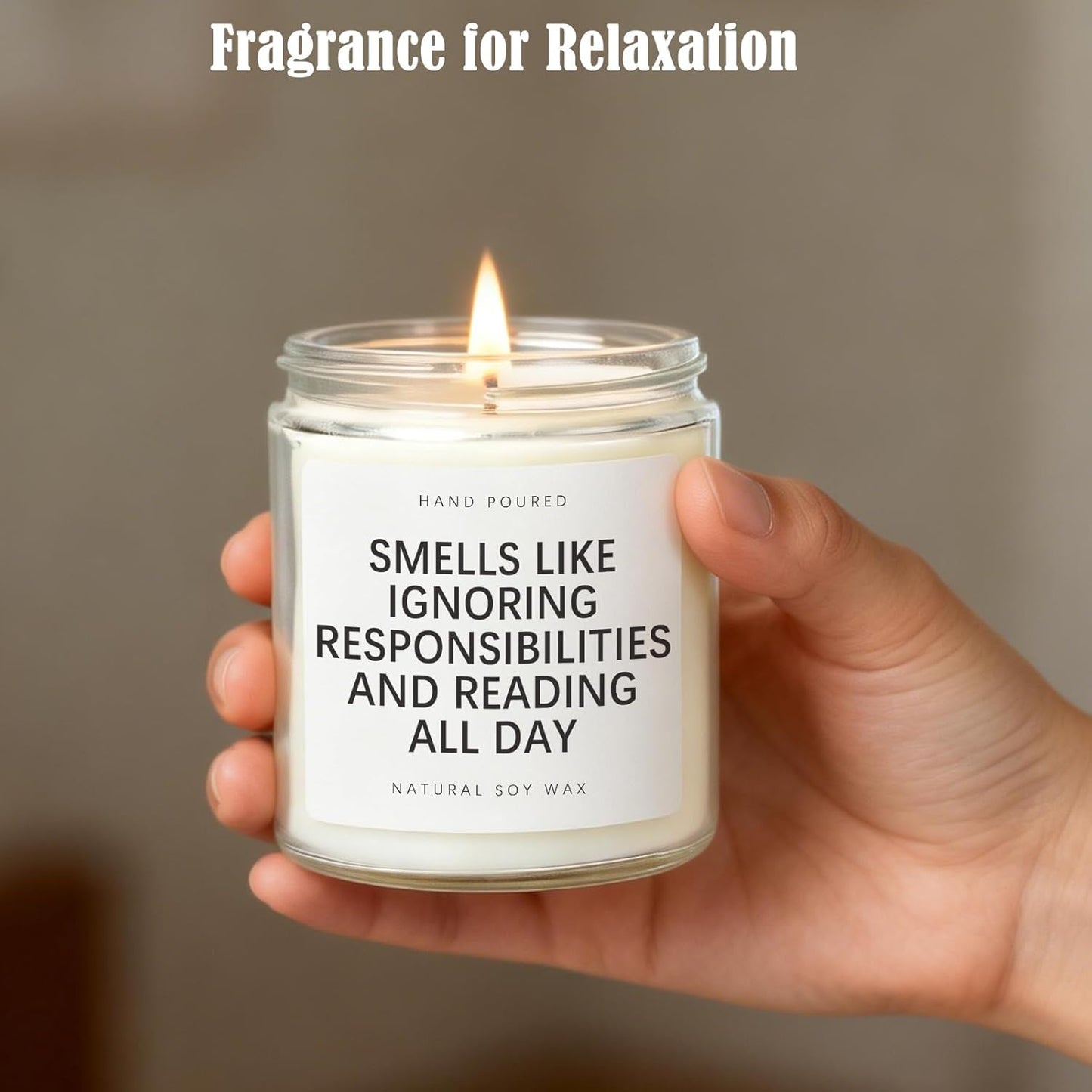 Book Lovers Gifts for Women, Funny Gifts for Book Lovers, Bookish Christmas, Birthday Gift for Bookworm, Librarian, Booklover, Soy Wax Lavender Scented Candle