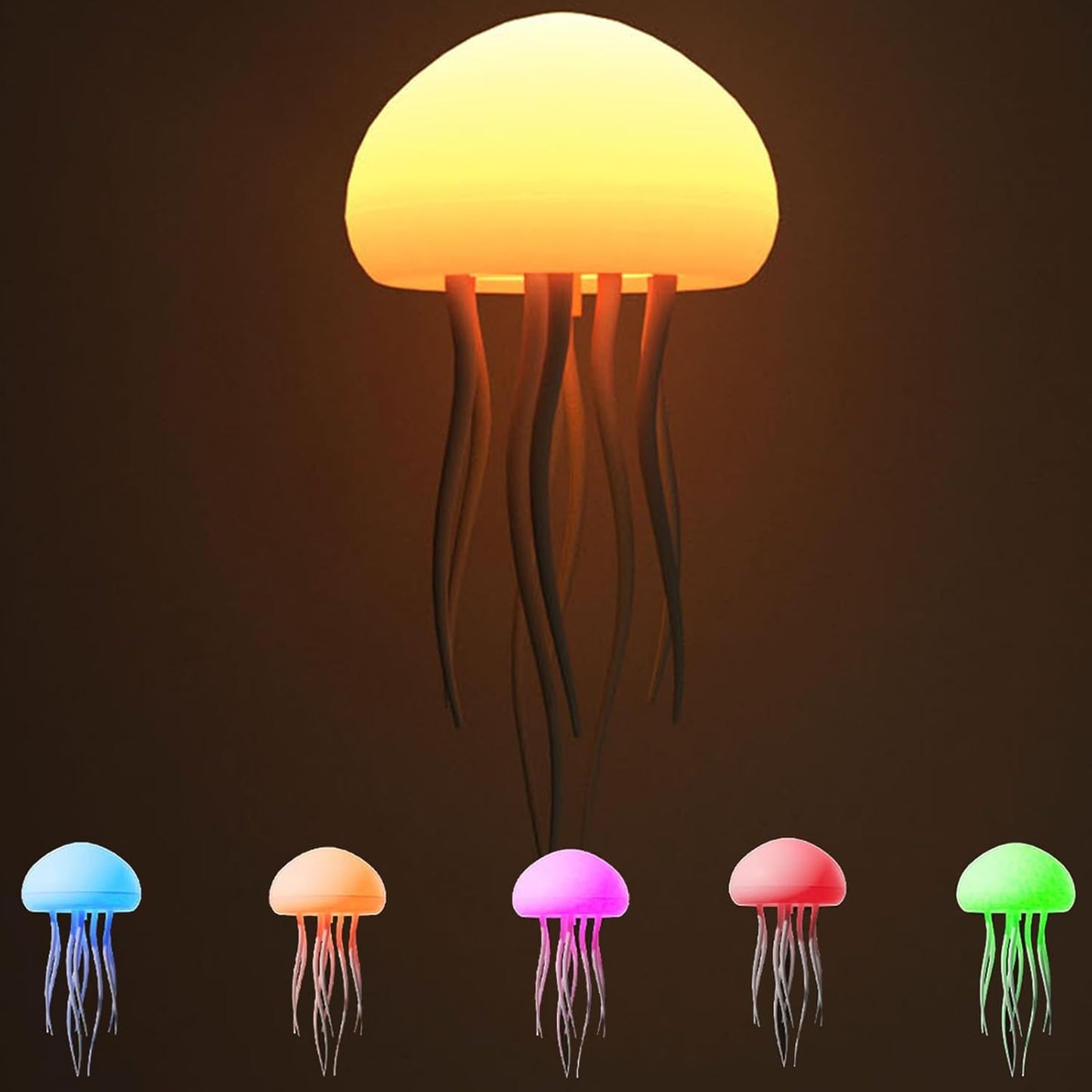 Jelly Lamp - Voice Control LED Jellyfish Light | Floating Rechargeable Night Lamp with Smart Table Design for Bedside, Parents, Kids, Bedroom, Office, and Relaxing Ambient Lighting