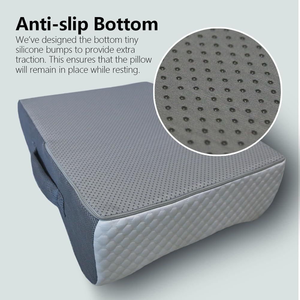 Leg Elevating Pillow Leg Elevation Pillow for Legs/Knee/Ankle Post Surgery Memory Foam Cooling Fabric Eases Legs/Feet/Calves Pressure Speeds Post Surgery Recovery