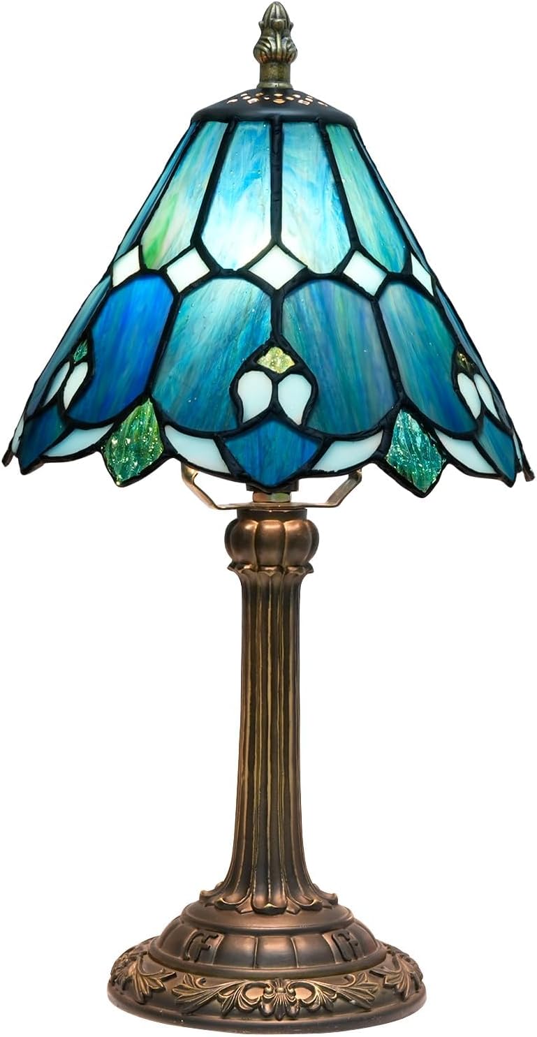 Tiffany Lamp Bedside Table Lamp-Nightstand,Stained Glass Lamp for Bedroom Dorm Living Kitchen, Aesthetic Cute Home Decor Gift (OFU1158)