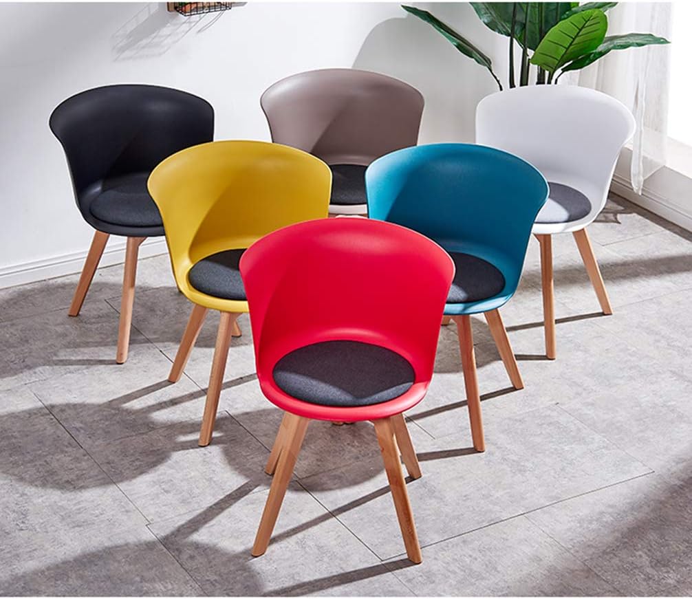 RXBFD Comfortable Chair Modern Dining Chair with Solid Wood Legs and Cushion,Ergonomically Designed Comfort Curve,for Living Room/Cafe/Lounge/Study Room/Dining Room/Pub Leisure Chair