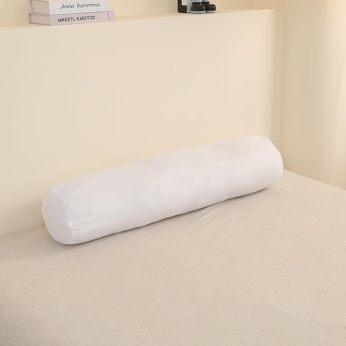 Cylindrical Body Pillow with Removable Velvet Cover – Plush Polyester Fill, Multiple Sizes for Back, Leg & Pregnancy Support, Sofa & Bed Decor (Hemp Color, 31.49 * 7.87in)