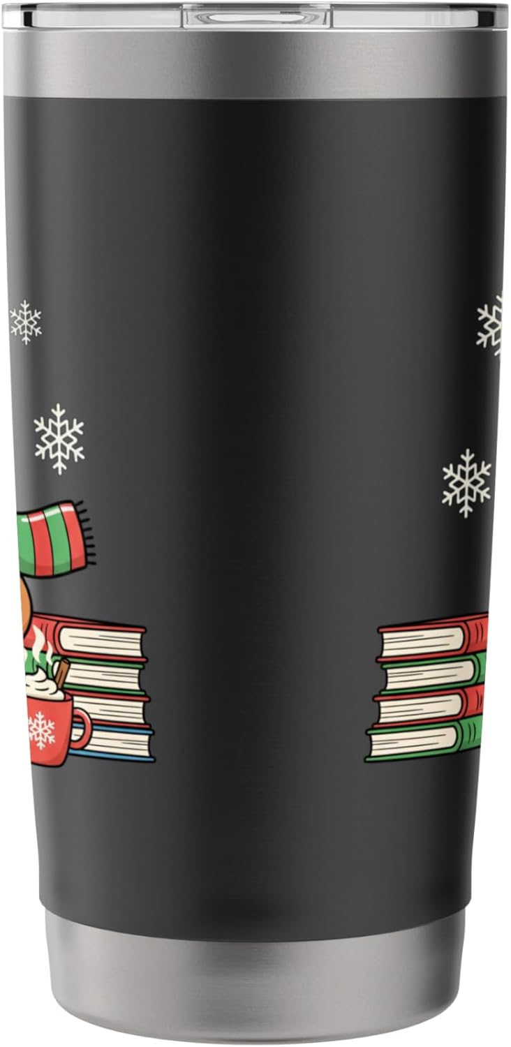 Gingerbread Reading Kids Christmas Book Lover Holiday Cozy Stainless Steel Insulated Tumbler