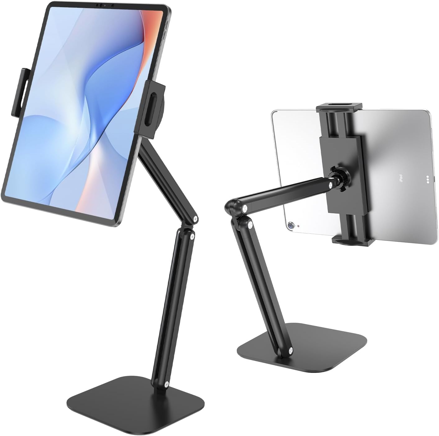 Tablet Stand for Desk,Adjustable iPad Holder Clamp Mount,360°Rotation,Sturdy Aluminum Tablet Arm Mount for 4.7"-15.6" iPad Pro/Air/Mini,iPhone,Portable Monitors,for Kitchen,Work,Video Call