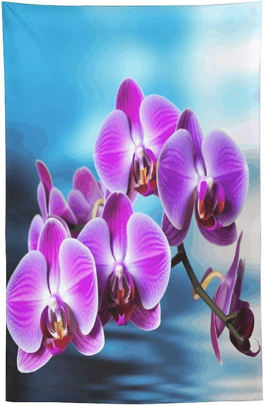 FodPand Beautiful Orchid Tapestry Anti-fading Wall Tapestry with Installation Kit Backdrop Banner Multipurpose Aesthetic Tapestries Boho Wall Art Hanging Decorative Blanket 60"x90"