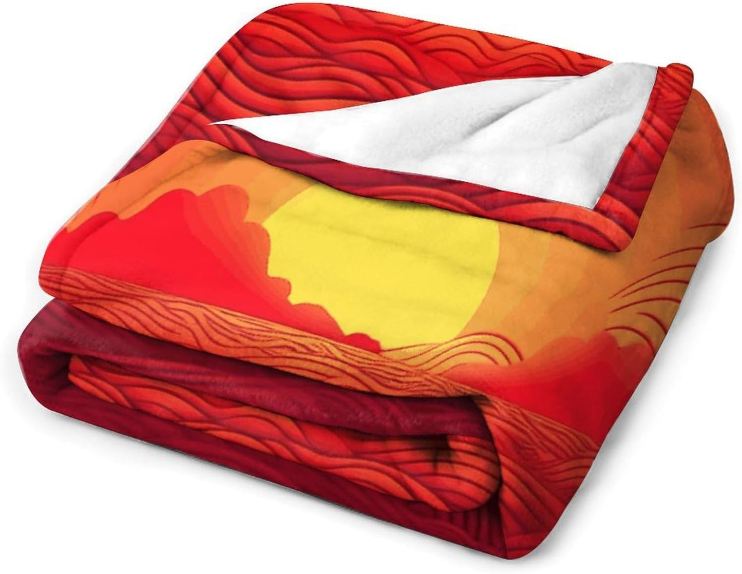 Red Sunrise Blanket Super Soft Lightweight Throw Blanket Cute Cozy Warm Bed Blanket Decorative Fuzzy Blanket All-Season Home Decor Gift for Sofa Couch Living Room 60"*80"（150 * 200cm）