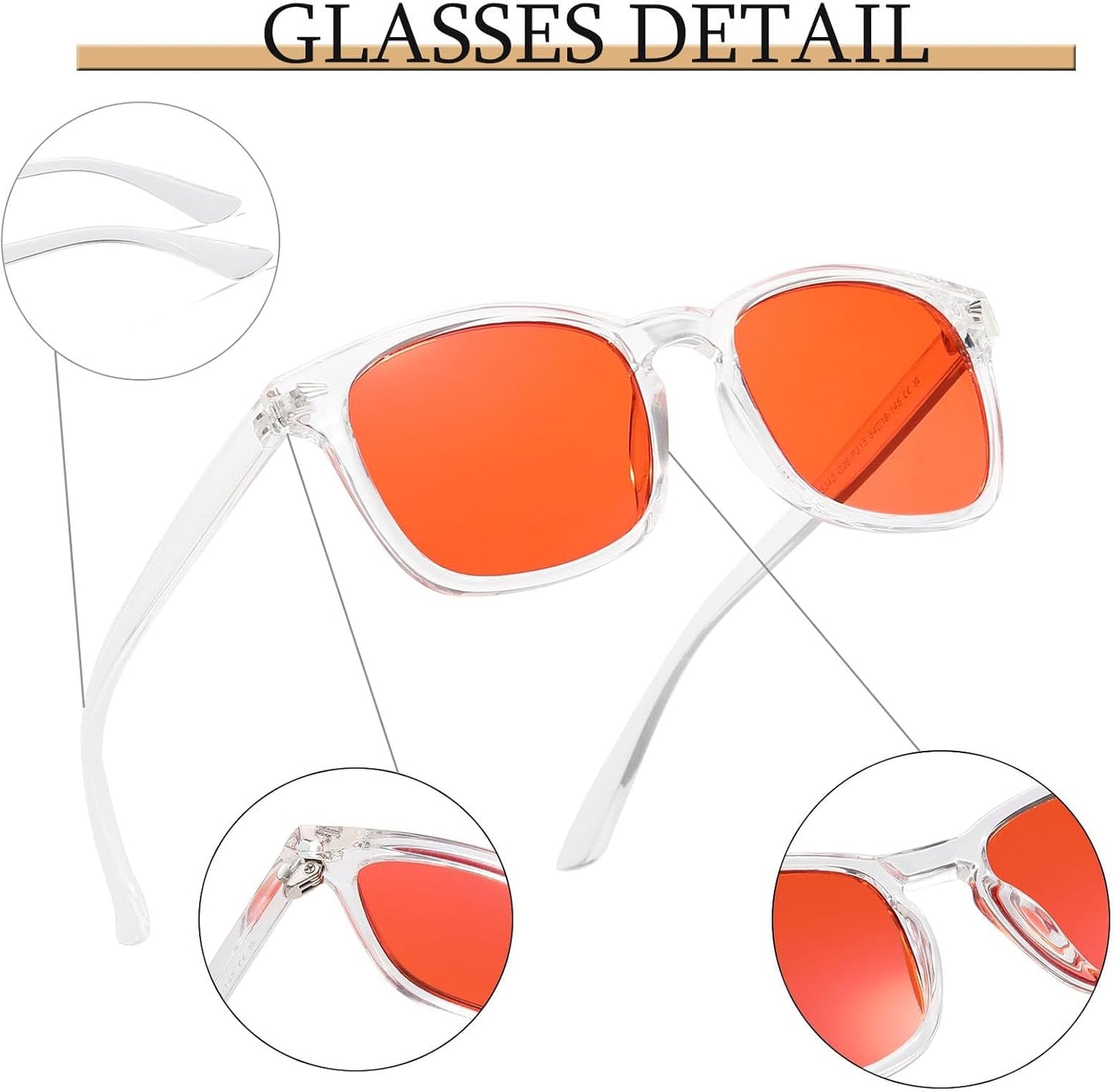 Blue Light Blocking Glasses Amber Gaming Glasses for Women Men Gaming Computer Glasses for Better Sleep/Eyes Strain