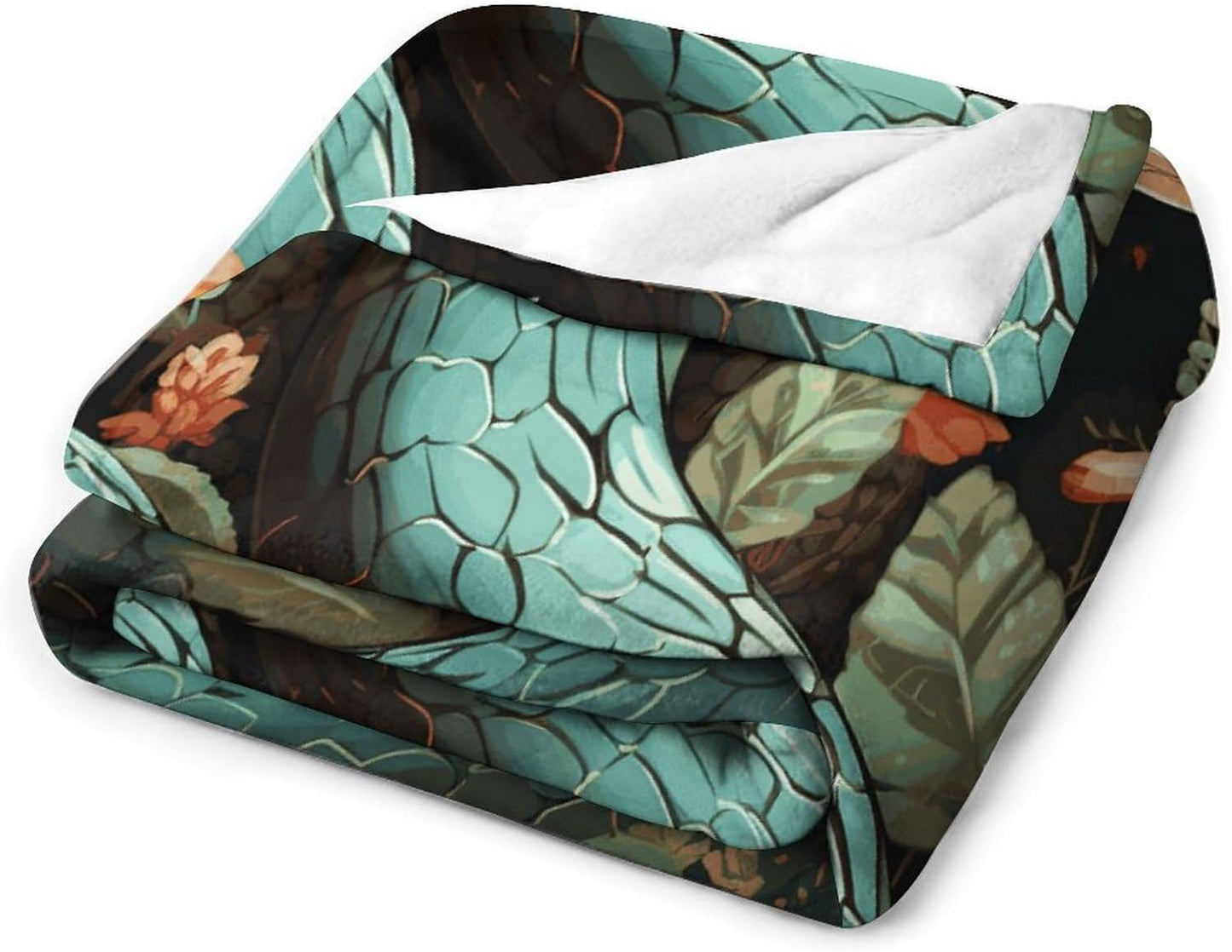 Snake and Flower Blanket Super Soft Lightweight Throw Blanket Cute Cozy Warm Bed Blanket Decorative Fuzzy Blanket All-Season Home Decor Gift for Sofa Couch Living Room 60"*80"（150 * 200cm）