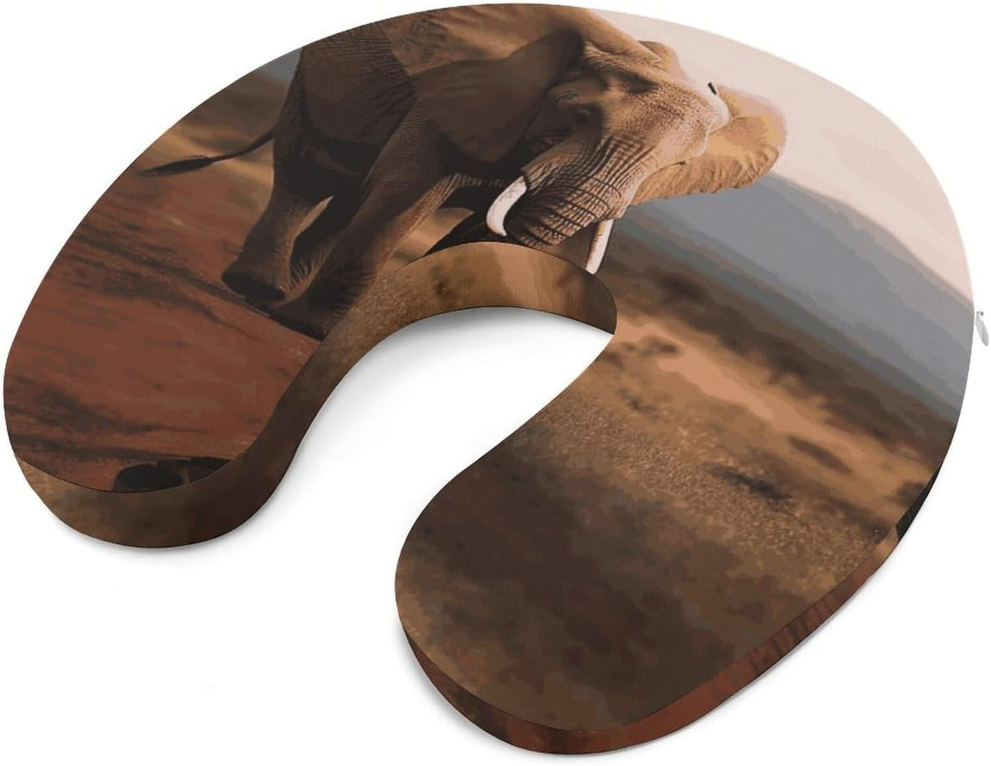 Walking Elephant Neck Pillow Memory Foam U Shaped Pillows Portable Pillows for Shoulder Travel Head Support Pillow with Concealed Zipper for Airplane Car Home Office