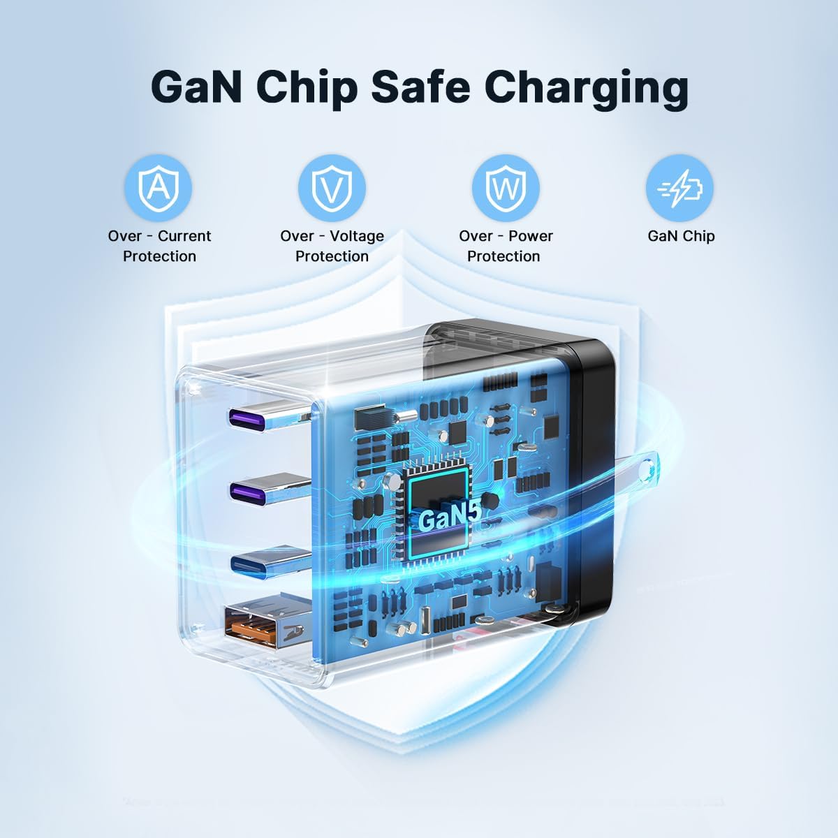 2 Pack 200W USB C Charger Block, Foldable 4-Port GaN5 Super Fast Charger USB C, Dual 65W Type C Charging Block, Laptop Fast Charging Adapter for MacBook Pro/Air, iPad, iPhone, Samsung Galaxy Black