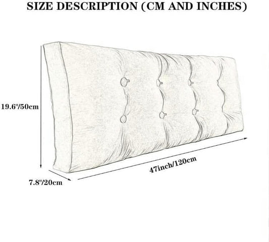 Shaped Reading Pillow, Detachable Support Strip Pillow Pregnant Women Pillow Cute Bed Head Slabs Bedside Cushion Pads Bed Rest Pillows(Yellow,100 * 20 * 50cm)