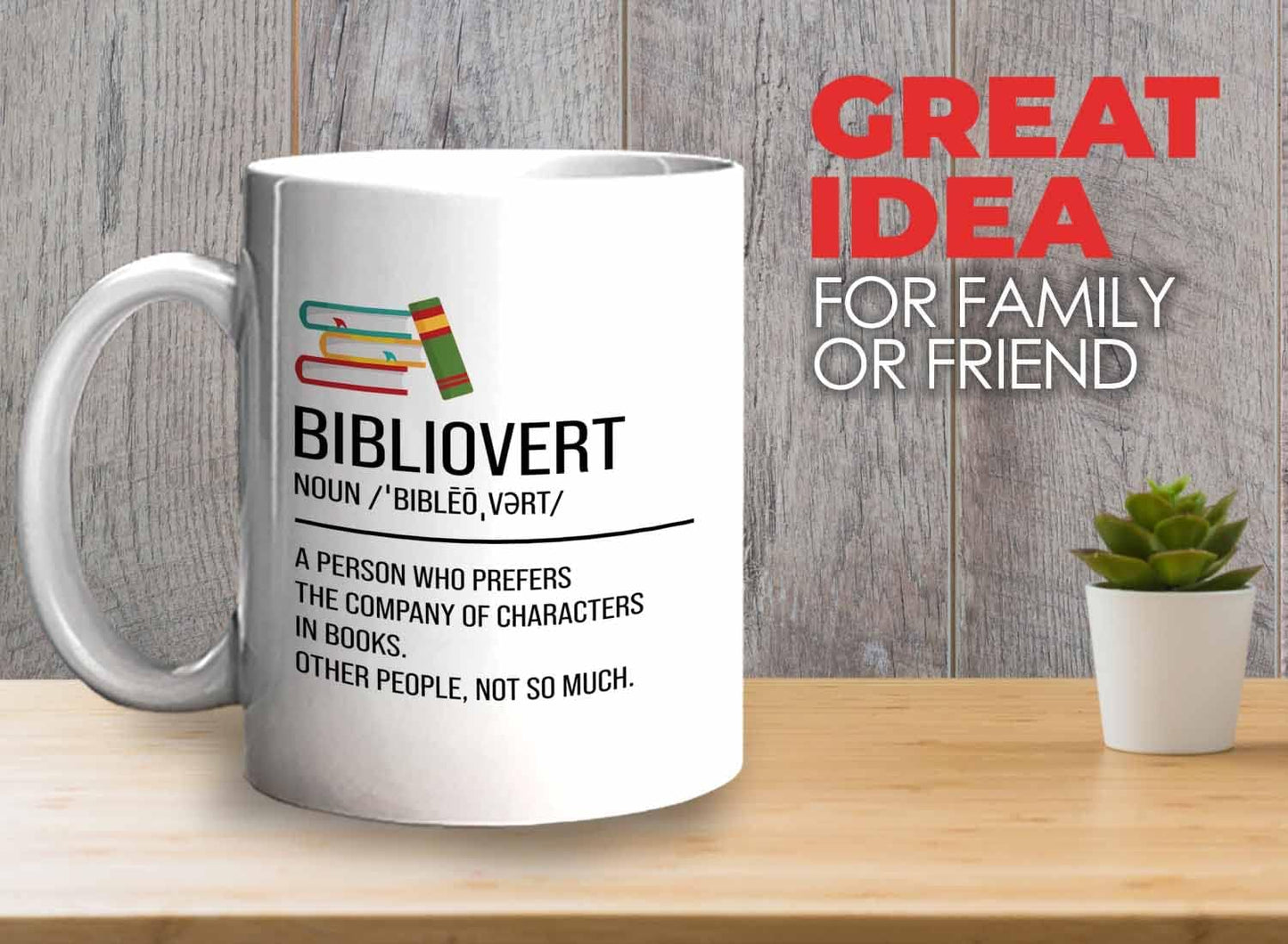 Book lovers Coffee Mug 11oz White - Bibliovert Definition - Author Writer Book Library Editor Introvert Book Lovers Cat Lover Chill Relax Bookworm Reading