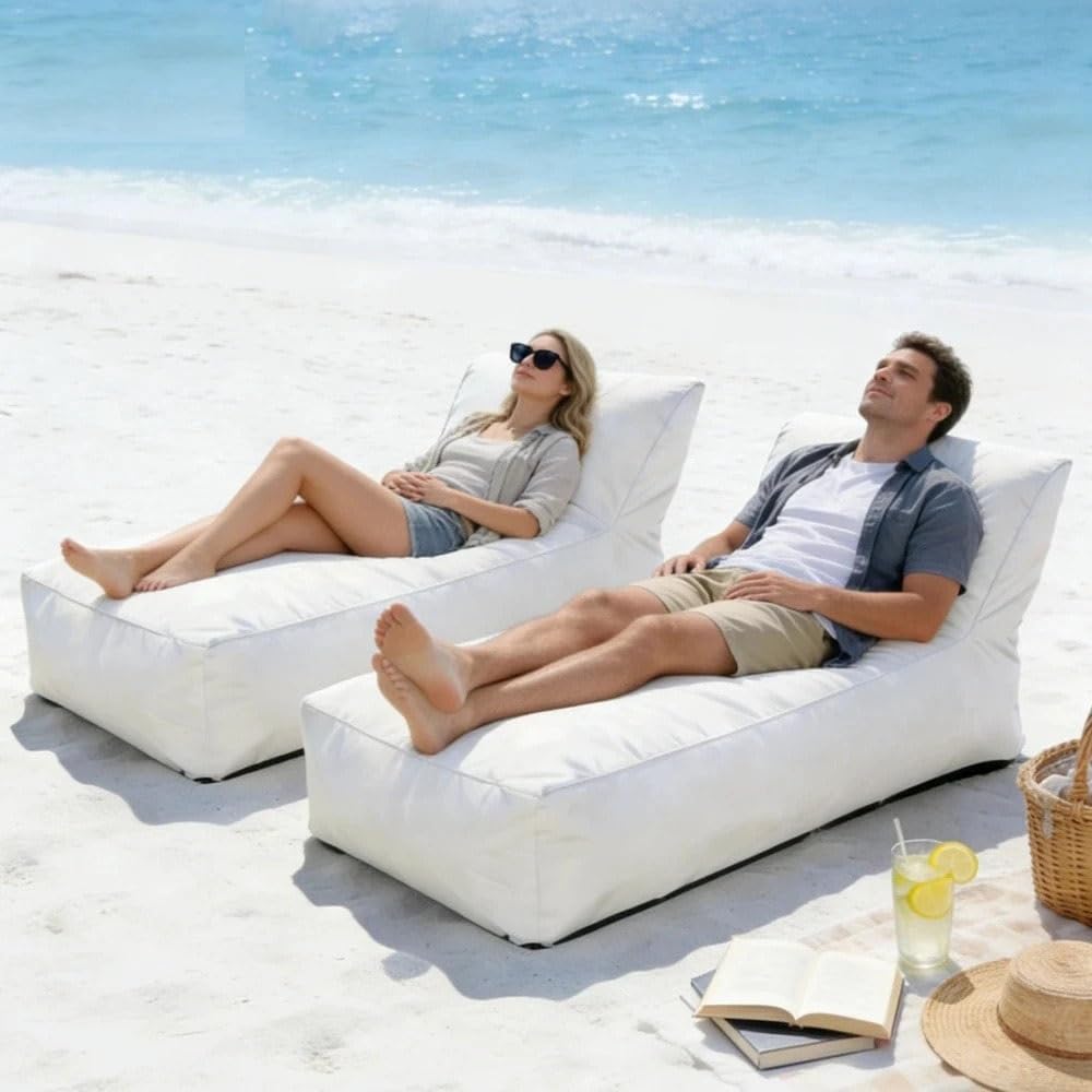 Waterproof Bean Bag Chair Cover（No Fillers） Outdoor Oxford Bean Bag Garden Beach Swimming Pool Floating Beanbag Pouf Chair Oxford Lounger Cover Swim Pool Float Sofa Bed Pouf(Navy Blue)