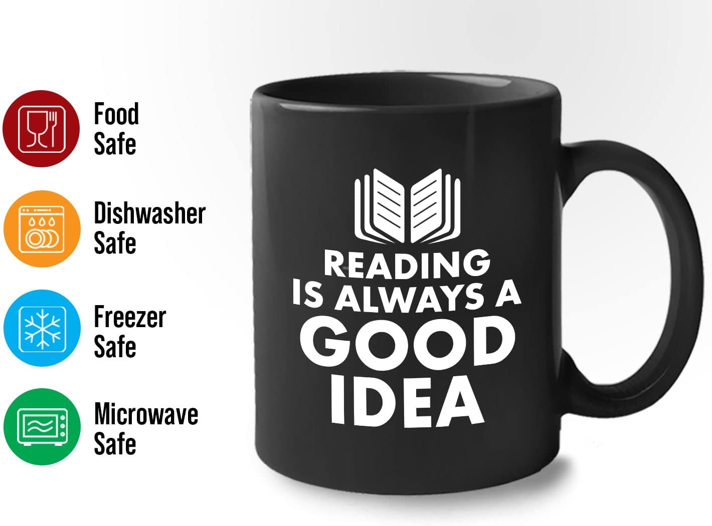 Book Lover Coffee Mug 11oz Black - reading is - Literary librarian Literature Bookworm Historian Public Library Curator Bibliophile Bibliolater