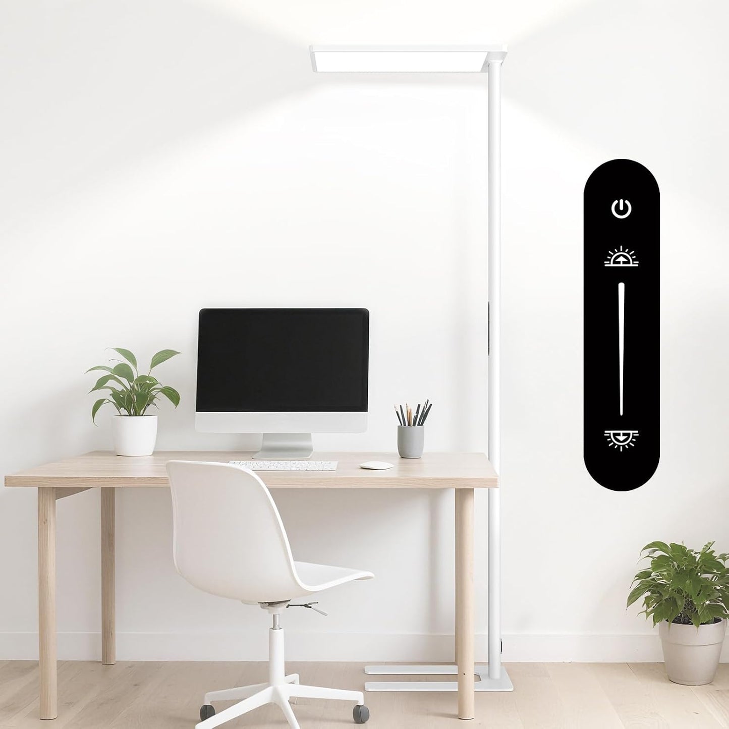 120W Led Floor Lamp, 10000LM Full Spectrum Eye Care Standing Lamp, 77" Tall Floor Lamp with 4000K Natural Daylight, Dimmable Bright Standing Light for Bedroom, Living Room, Study Room, Office