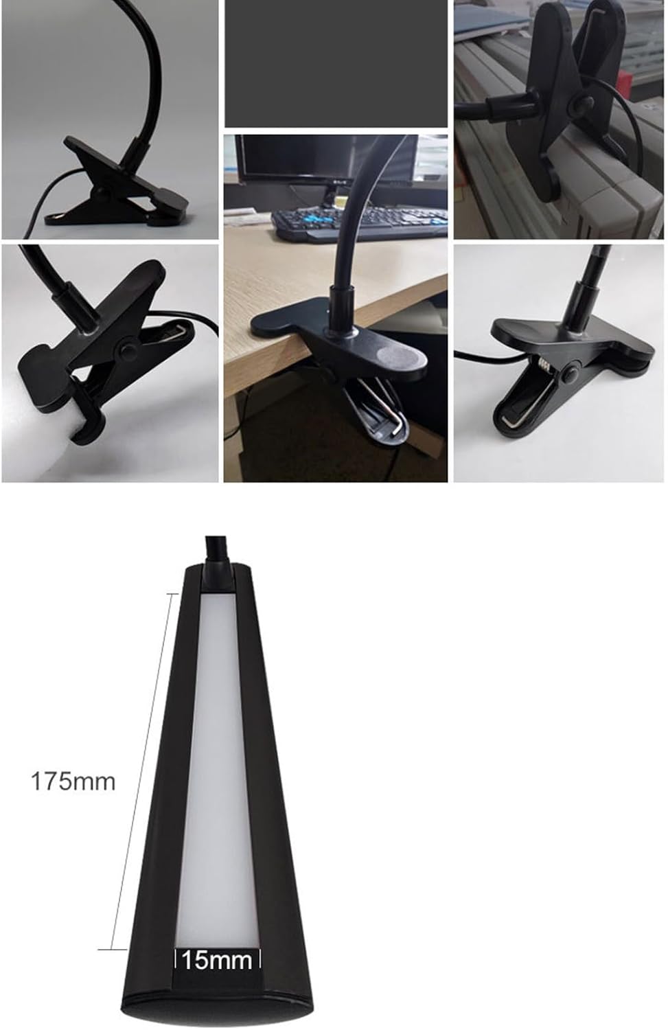 Clip on Desk Lamp, 360 Degree Adjustable Flexible Gooseneck USB LED Reading Light Eye Protection Table Light for Home Bed Office Headboard (2 Levels)