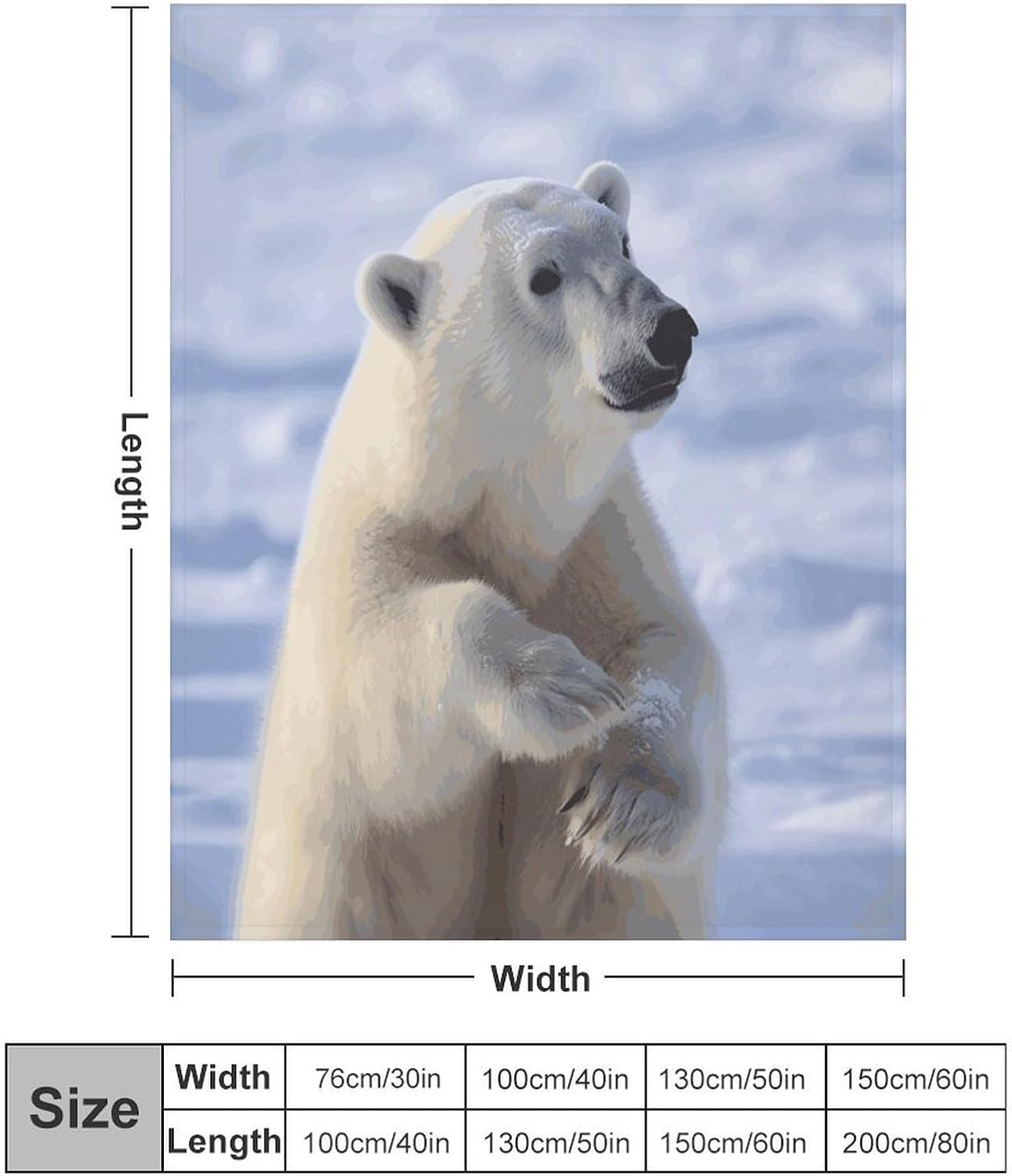 Polar Bear Blanket Super Soft Lightweight Throw Blanket Cute Cozy Warm Bed Blanket Decorative Fuzzy Blanket All-Season Home Decor Gift for Sofa Couch Living Room 30"*40"（76 * 100cm）