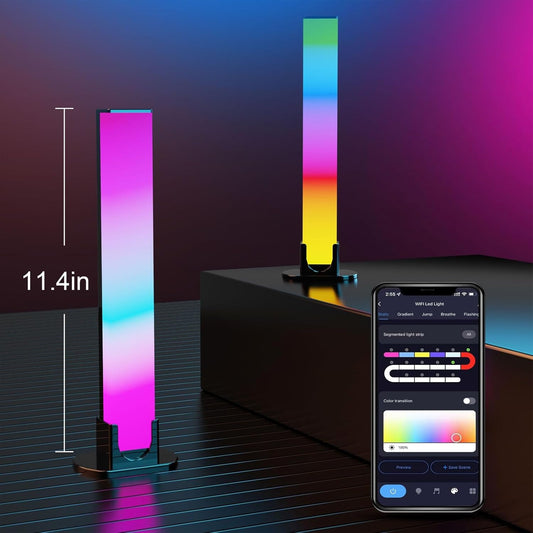 RGB Light Bar WiFi TV Backlight, Multicolor LED Game Light with App Control, Dimmable Color Changing Desktop Atmosphere Lamp for Home Office Bedroom Gaming Room