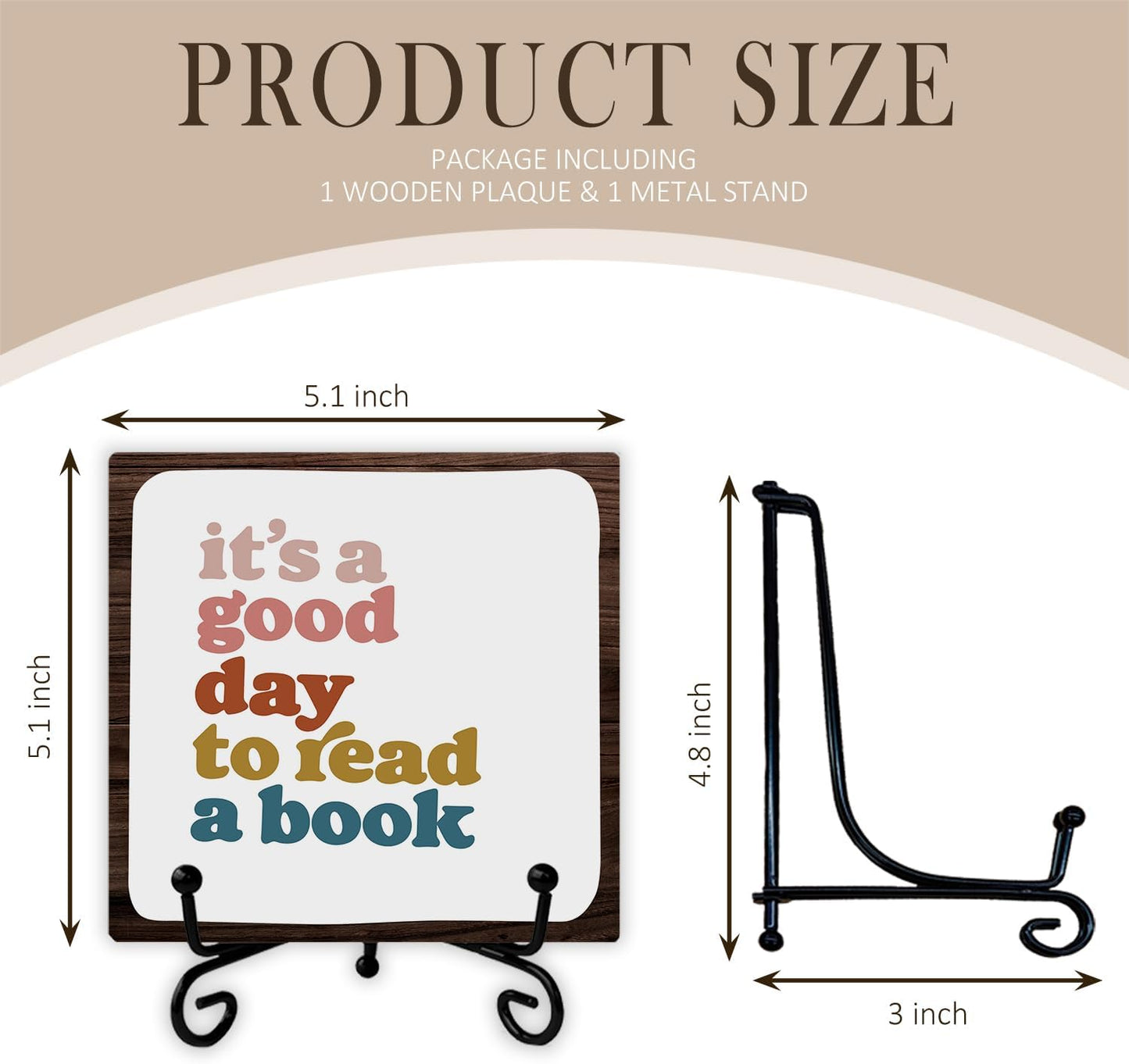 Skip Tiger It's A Good Day To Read A Book Wooden Desk Sign - Reading Nook Room Decorativesignage,Reading Corner Wooden Plaque With Stand For Classroom,Book Shelf Decor,Library Bookish Decor,5x5 Inch