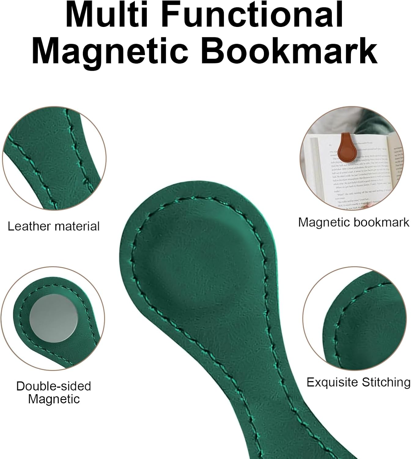 6PCS Magnetic Bookmarks,Magnetic Leather Bookmark,Magnetic Book Mark,Leather Magnetic Bookmarks for Women,Book Marker Clip Gift for Book Lovers, Men, Women, Teachers, Students, Book Accessories