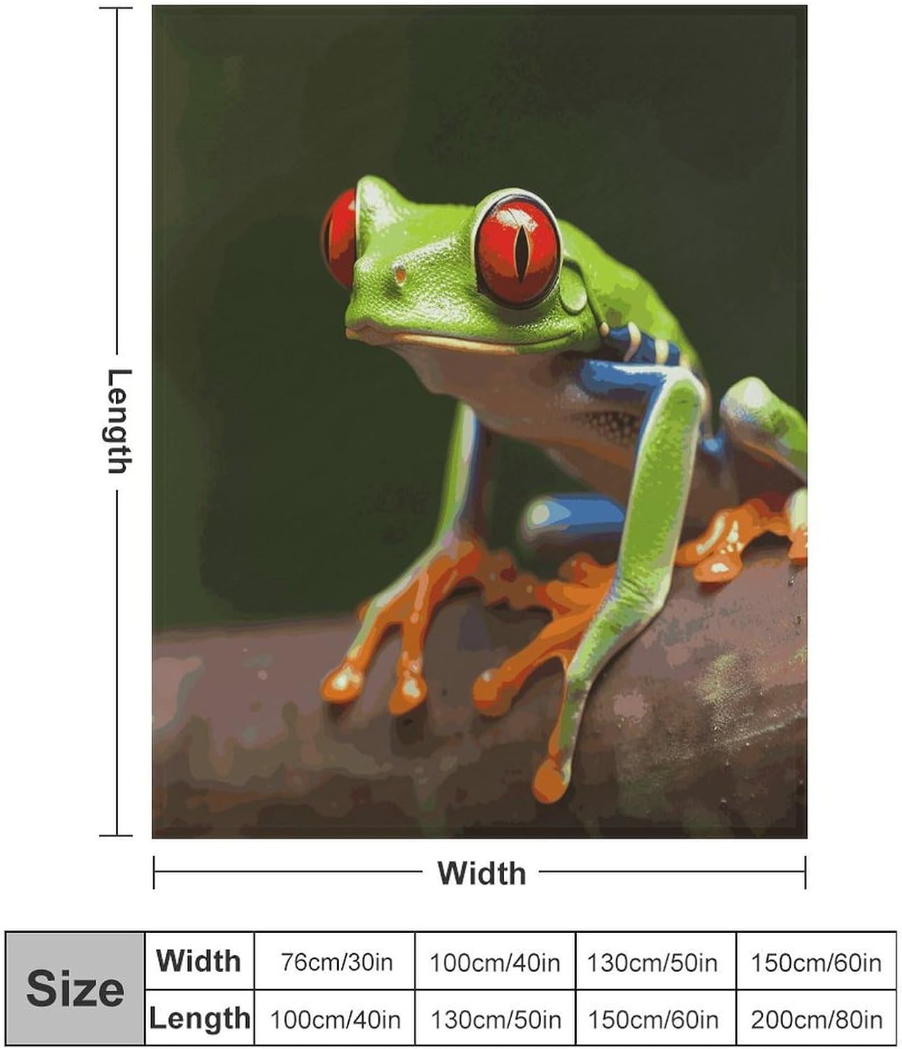 Red Eyes Tree Frogs Blanket Super Soft Lightweight Throw Blanket Cute Cozy Warm Bed Blanket Decorative Fuzzy Blanket All-Season Home Decor Gift for Sofa Couch Living Room 50"*60"（130 * 150cm）