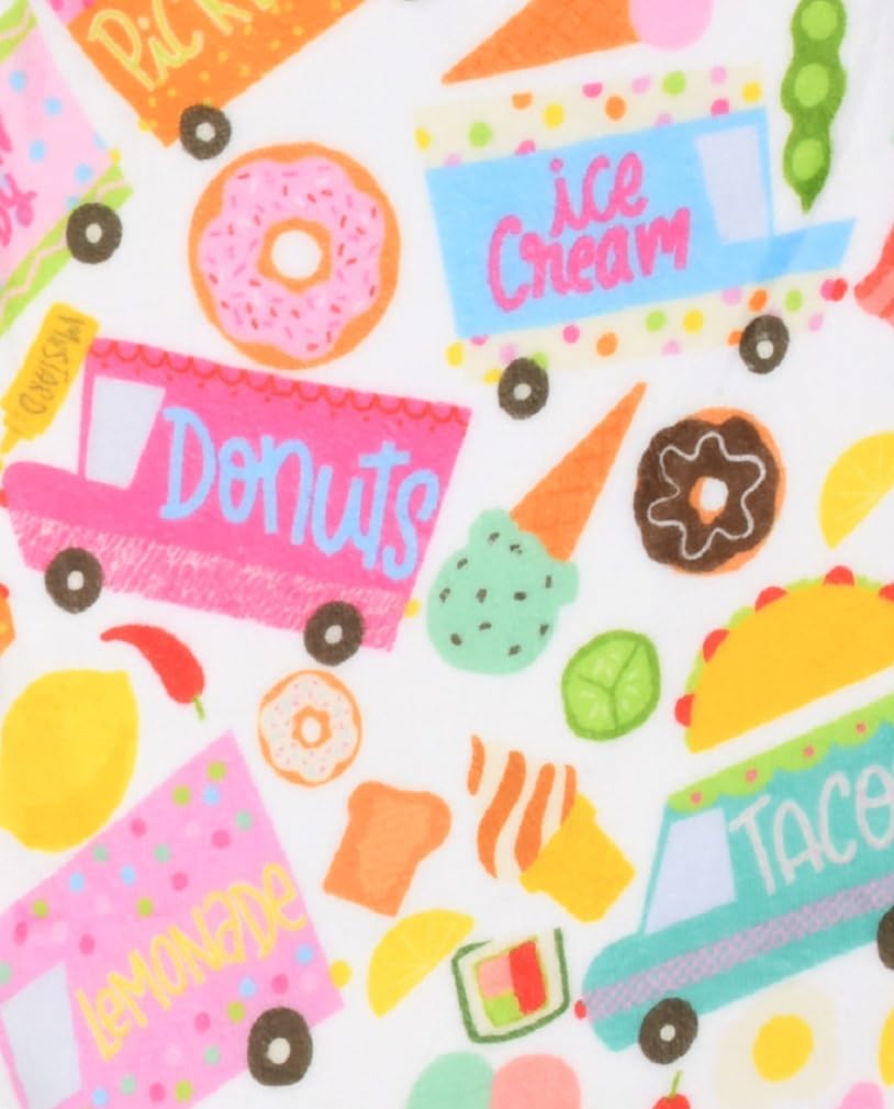 iscream Foodie Print Silky Soft Plush 56" x 60" Fleece Throw Blanket - Food Truck Fun