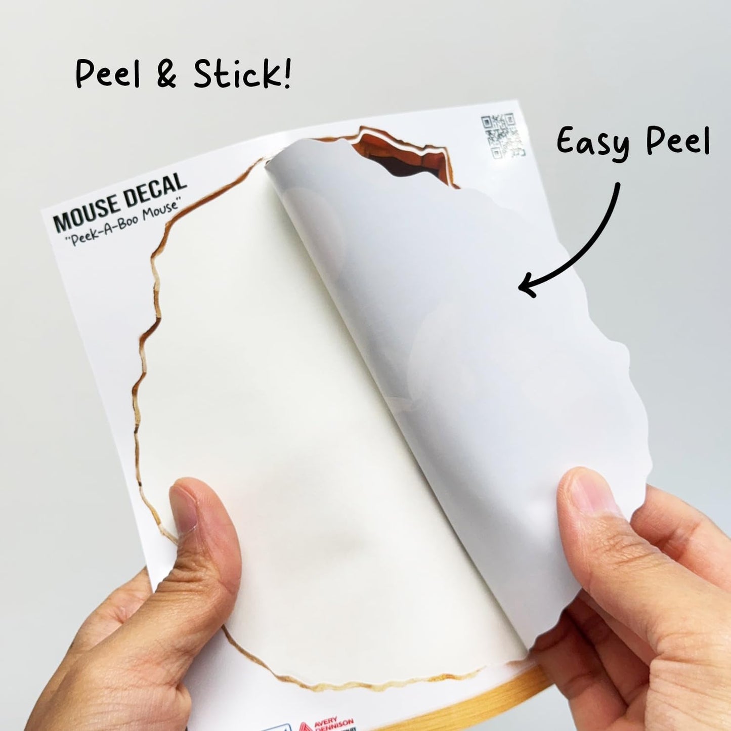 GRITKULTURE Removable Mouse Reading Book in Mouse Hole Decal Sticker 5.1inch 2 Pack. Mouse Hole in The Wall Sticker with 3D Effect. Wall Decoration, Funny Gift, Potty Training, Prank (#3)