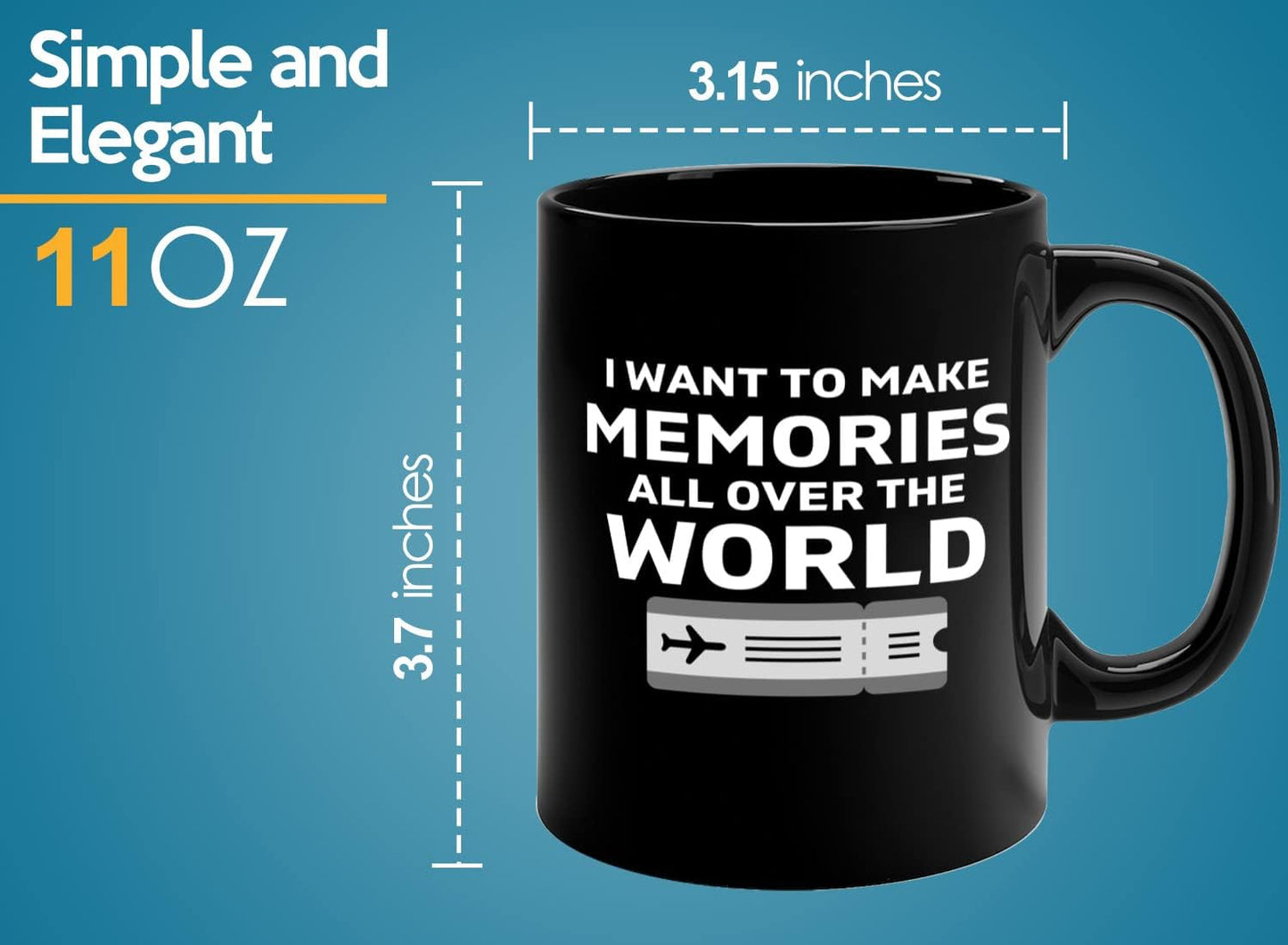 Journalist Coffee Mug 11oz Black -All Over the World - Reading Lover Book Club Gift Author Appreciation Writer Journalism Novelist Scriptwriter