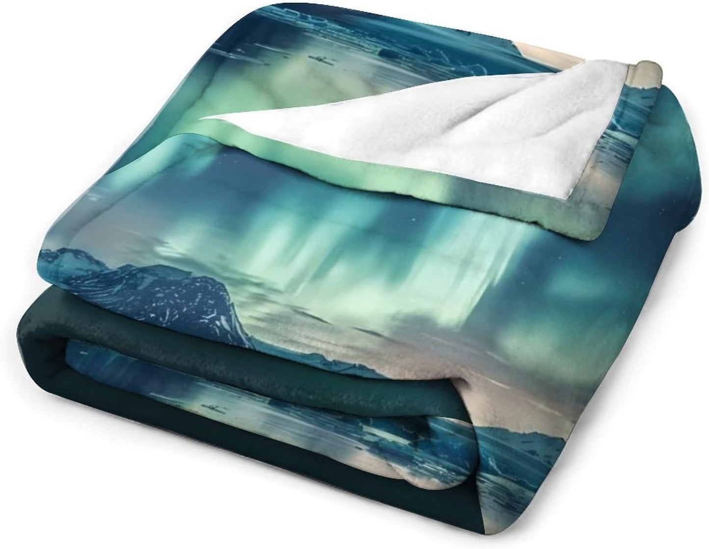 Iceland Northern Lights Throw Blanket for Couch Bed Plush Cozy Fuzzy Flannel Blanket for All Season 55"x70"