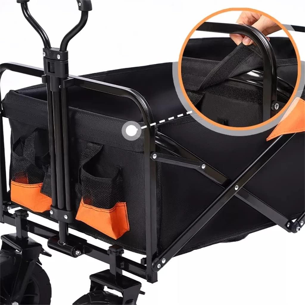 JSEIAJB Folding Cart Portable Foldable 150L Large Capacity Multifunction Cart Outdoor Camping Table Light Wagon BBQ Trolley(Trolley and Table A)
