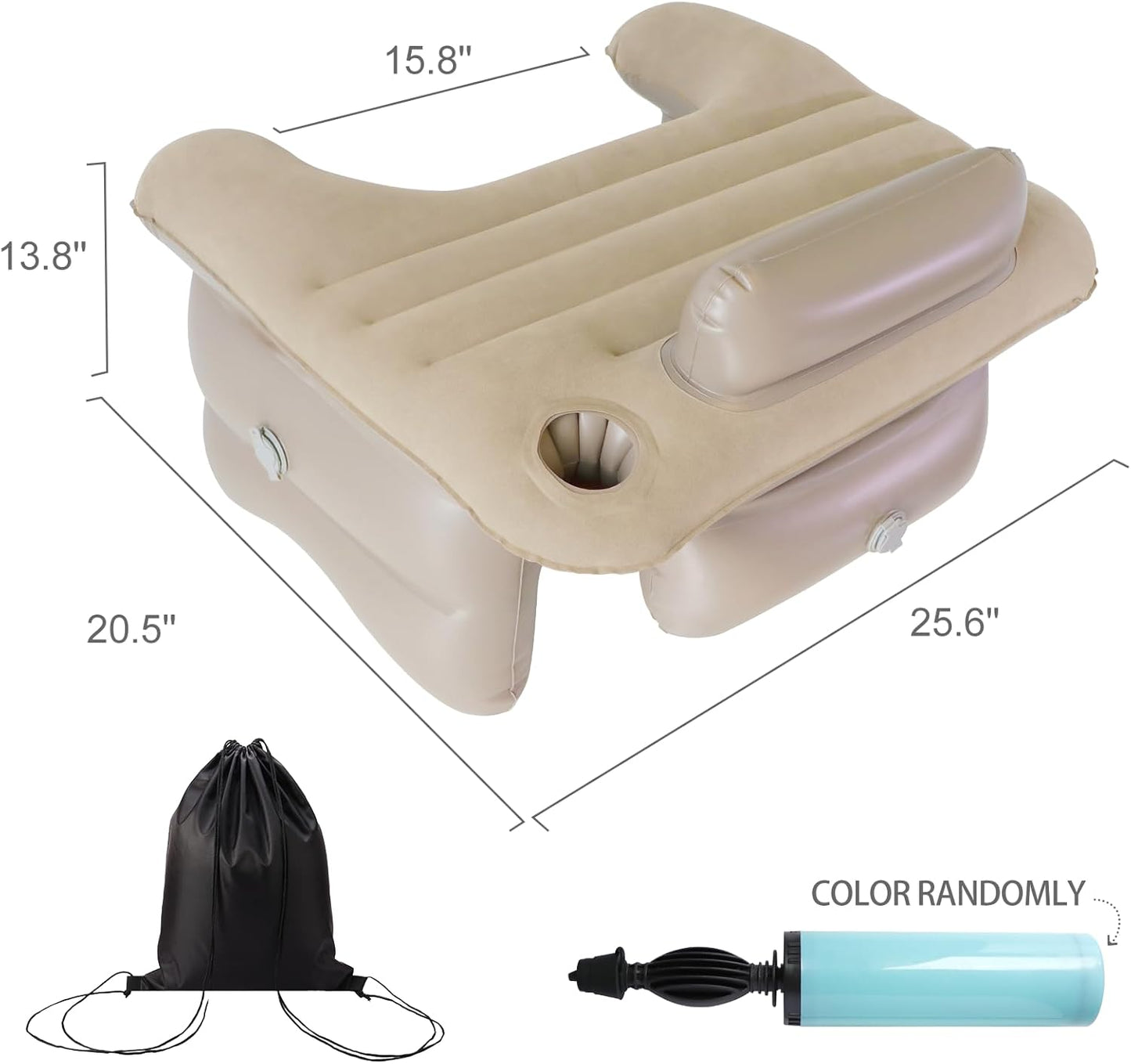 Inflatable Reading Pillow for Lap Rest Pillow Portable for Adult Extra Large Arm Rest Travel Sofa Working, Crocheting Playing Steam Deck Switch or Sitting in Bed Floor Car Tent