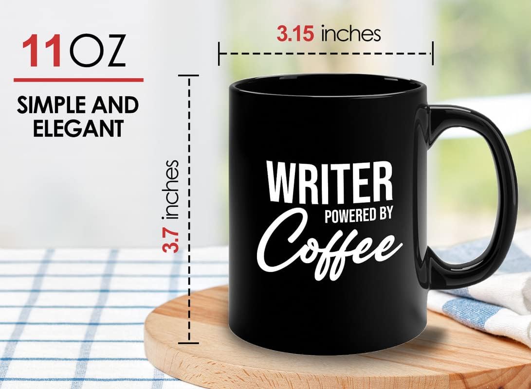 Writer Coffee Mug 11oz Black - Writer by coffee - Paper Butterfly Lid For Novelist Poet Columnist Encouragement journalist author book lover bookworm