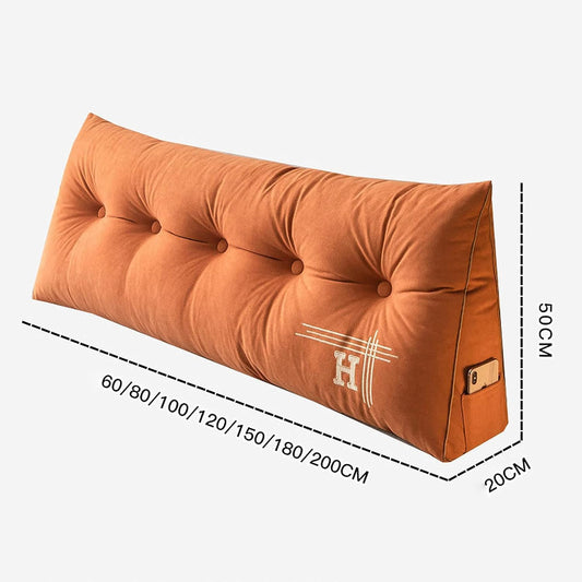 Adult Large Headboard Pillow Tatami Reading Cushion Lumbar Pad Sofa Pillow Bed(Size:180cm/70.9in,Color:Orange)