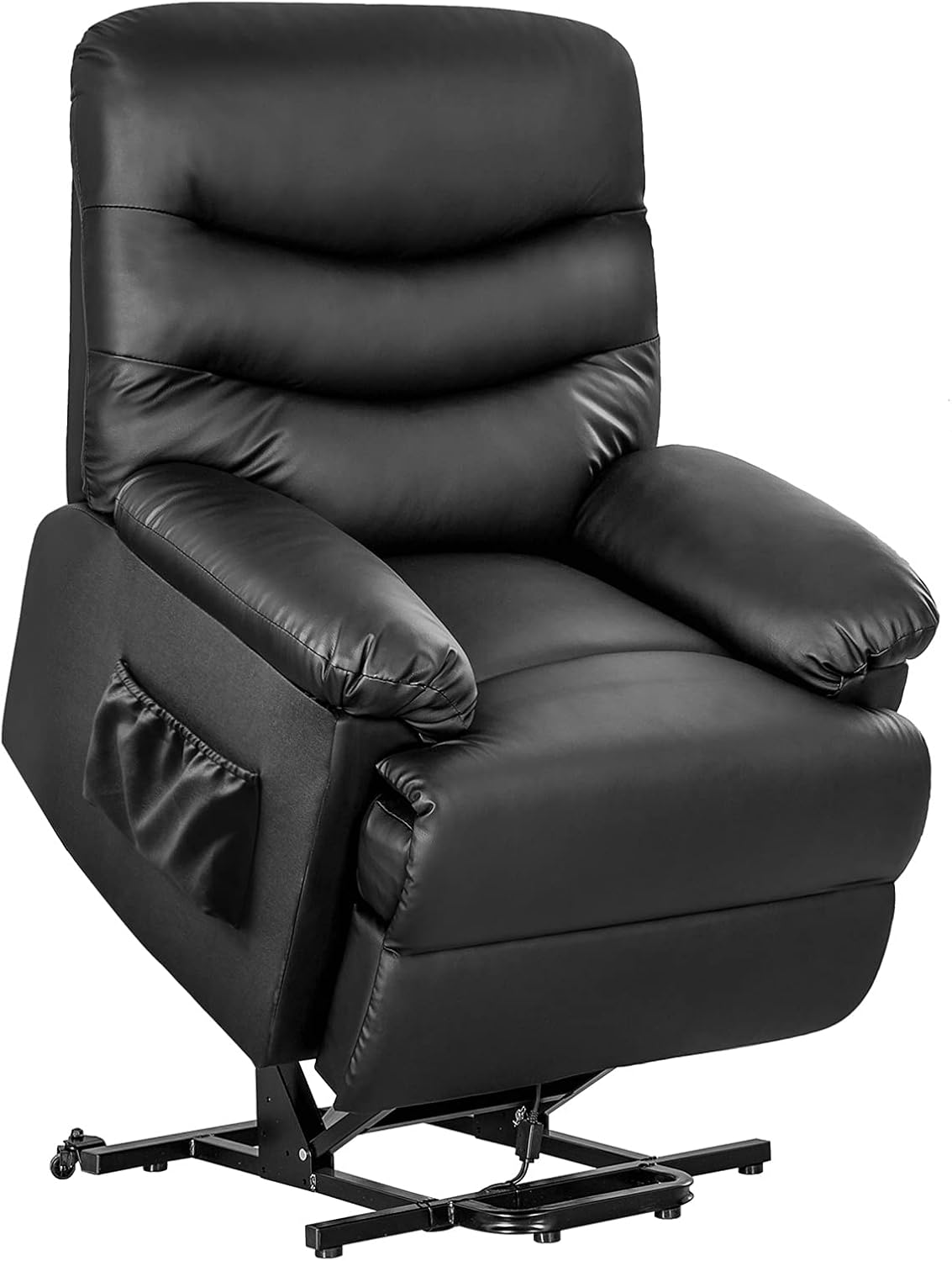 Power Lift Recliner Chair for Elderly PU Leather Single Sofa Reading Chair with Side Pockets Home Theater Seating Ergonomic Lounge Chair