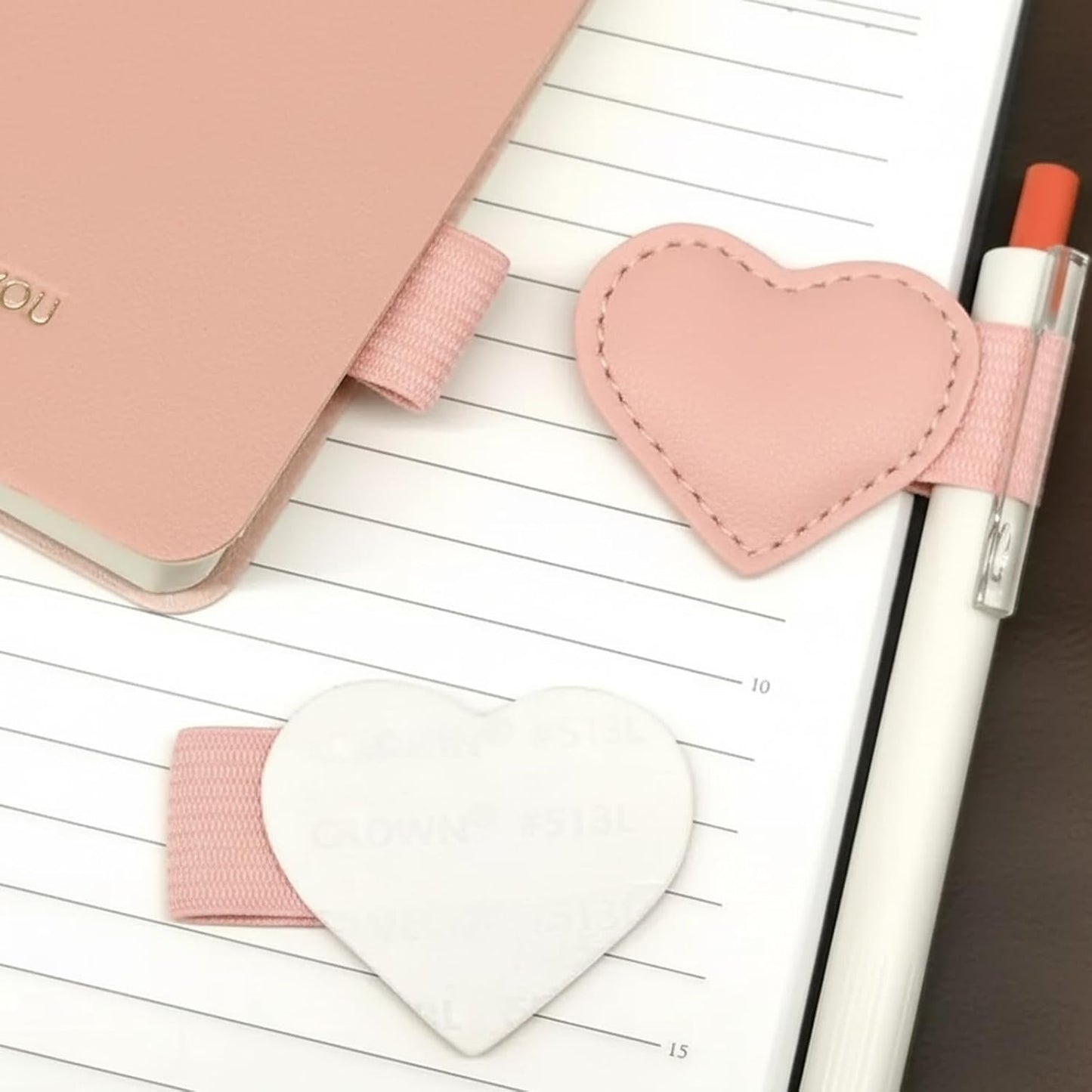 Magnetic Bookmark Pen Holder, Reading Accessory for Book Lovers, Convenient Bookmarking Tool, Pink Color, Set of Two