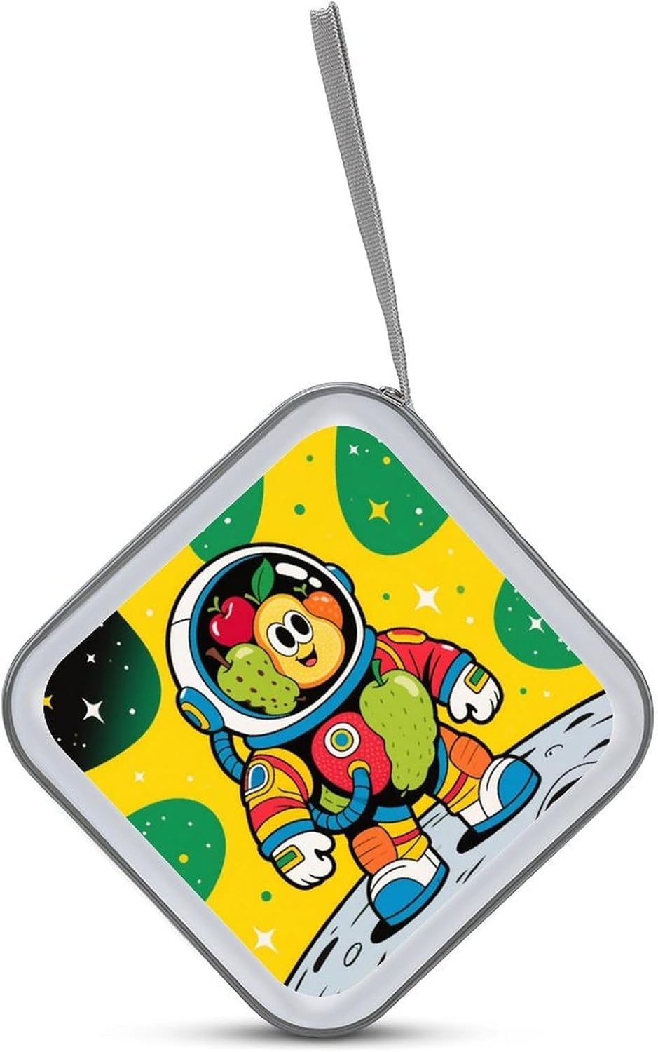 Astronaut CD Case Portable Zipper CD Case 40 Capacity Hard Plastic DVD Cases Holder Large Storage Disc Wallet Bag for Car Home Travel DVD Collection Bag