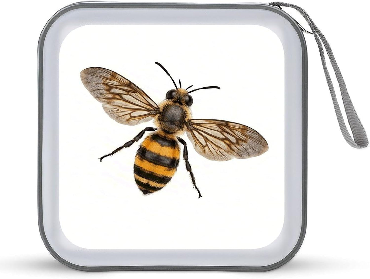 Bee CD Case Portable Zipper CD Case 40 Capacity Hard Plastic DVD Cases Holder Large Storage Disc Wallet Bag for Car Home Travel DVD Collection Bag