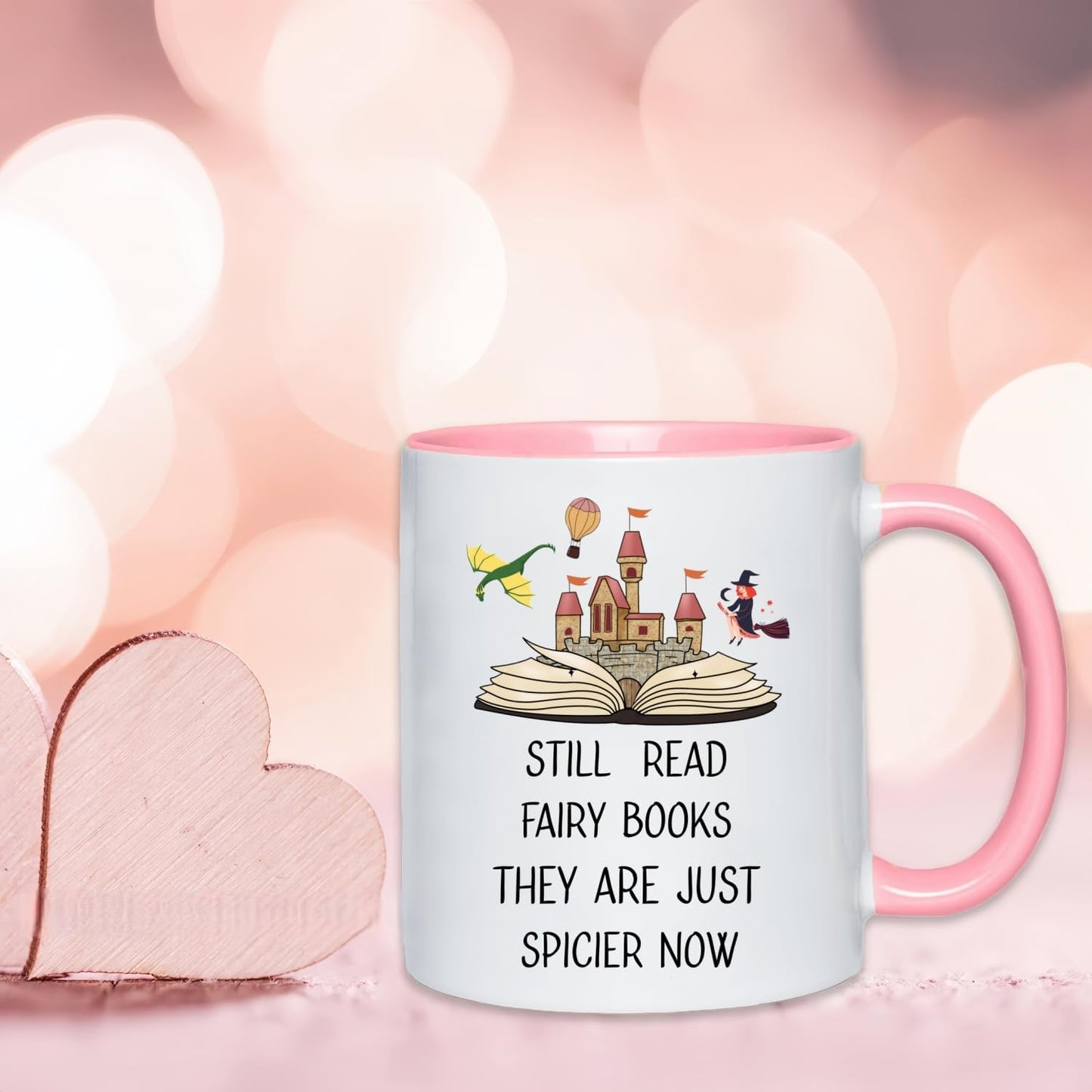 Fairy Spicy Books Lover Coffee Mug, Fantasy Romantic Books Reader Gift Coffee Cup, Reading Mug for Bookish Bookworms Book Club Friends