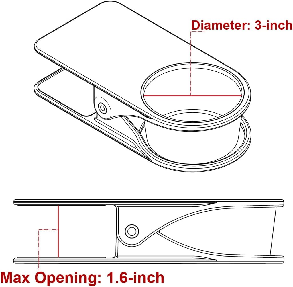 YOY Drink Cup Holder Clip - Table Desk Side Water Glass Beer Bottle Beverage Soda Coffee Mug Holder Cup Saucer Clip Design for Home Office, Black