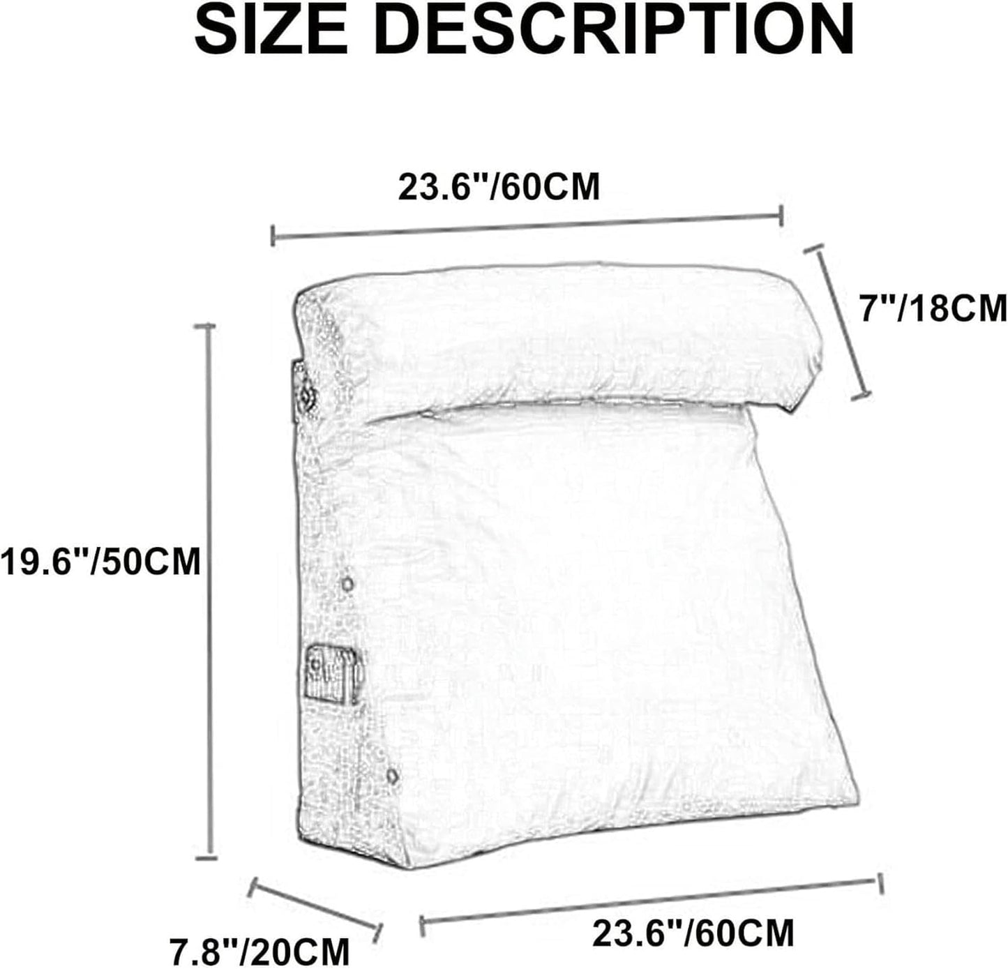 Bedrest Lumbar Neck Back Support Pillows Ergonomic Reading Bed Rest Pillow for Sofa Bed Bunk Bed Office Chair and Upholstered Headboard Bolster with Adjustable Long Pillow