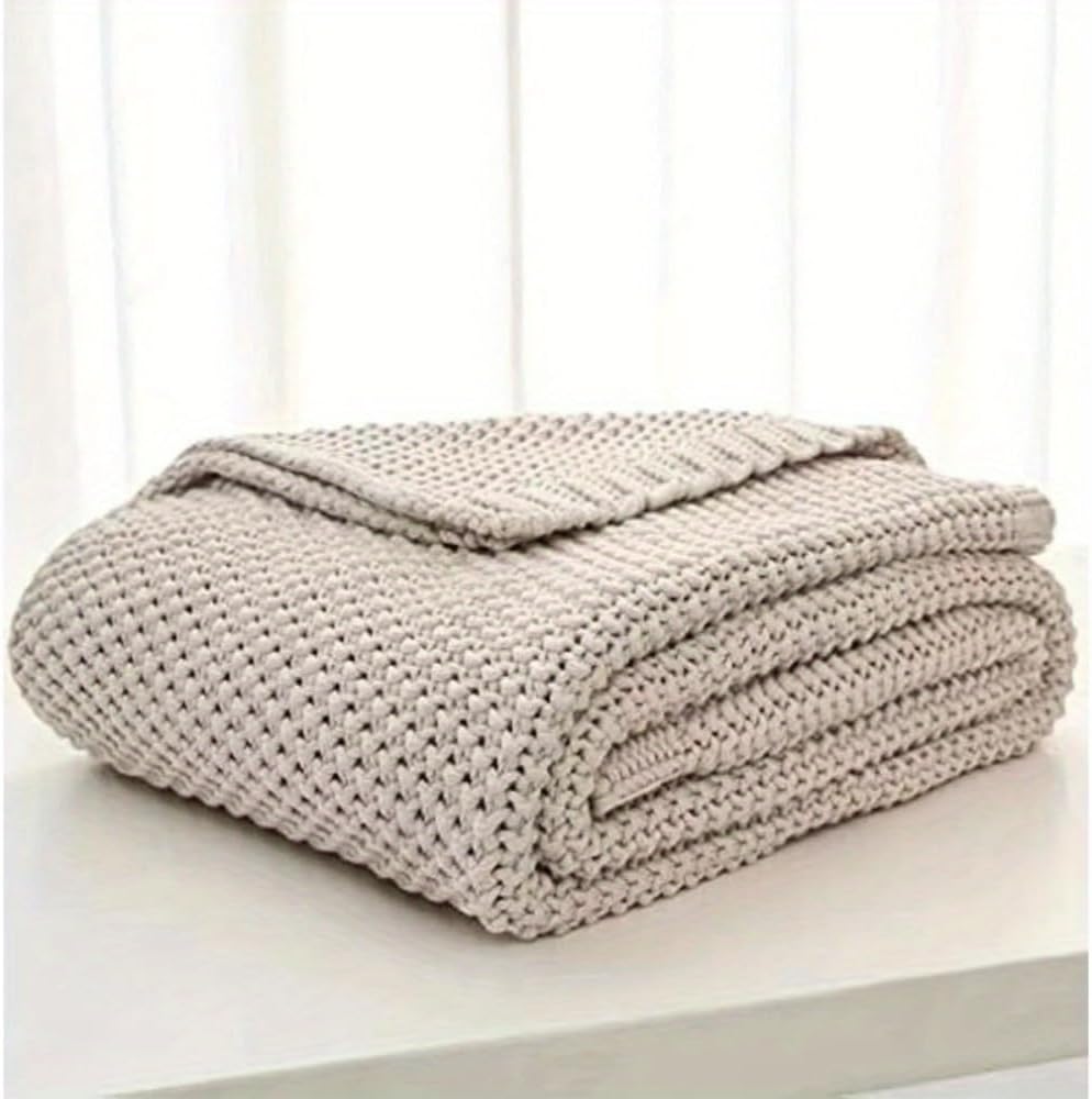 Fringe Knit Blanket Office Air Conditioning Lunch Break Blanket Wool Throw Sofa Blanket Customizable (130 * 160cm,Coffee)