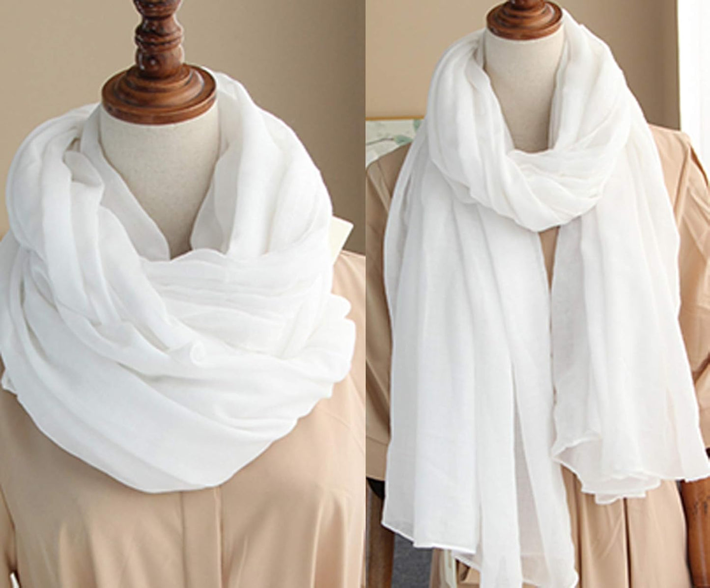 woogwin Women's Cotton Scarves Lady Light Soft Fashion Solid Scarf Wrap Shawl
