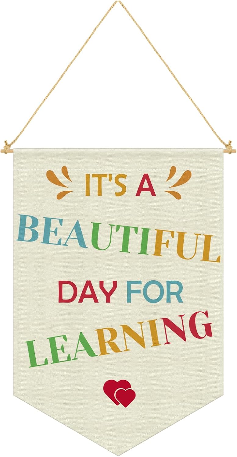 Classroom Nursery Decor Reading Room Sign Hanging Pennant Flag Banner Teacher Appreciation Gifts Inspirational Wall Decor for Toddler Girls Boys Bedroom Nursery Playroom Homeschool Preschool