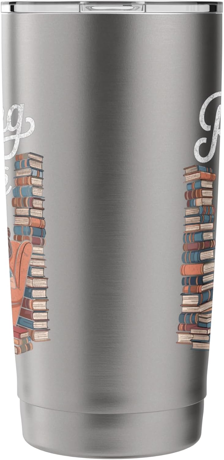 Reading is My Favorite Sport Retro Book Lover Girl Librarian Stainless Steel Insulated Tumbler