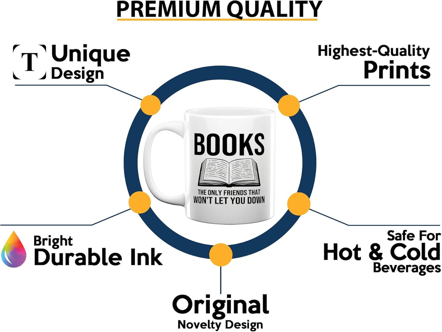 Book Lover Coffee Mug 11oz White -Books The only - Bookworm Literature Library Book Lover Reader Booked Editor Intellectual Studious